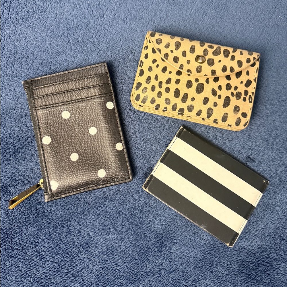 Leopard Print, Polka Dot, and Striped Wallet/Cardholder Set